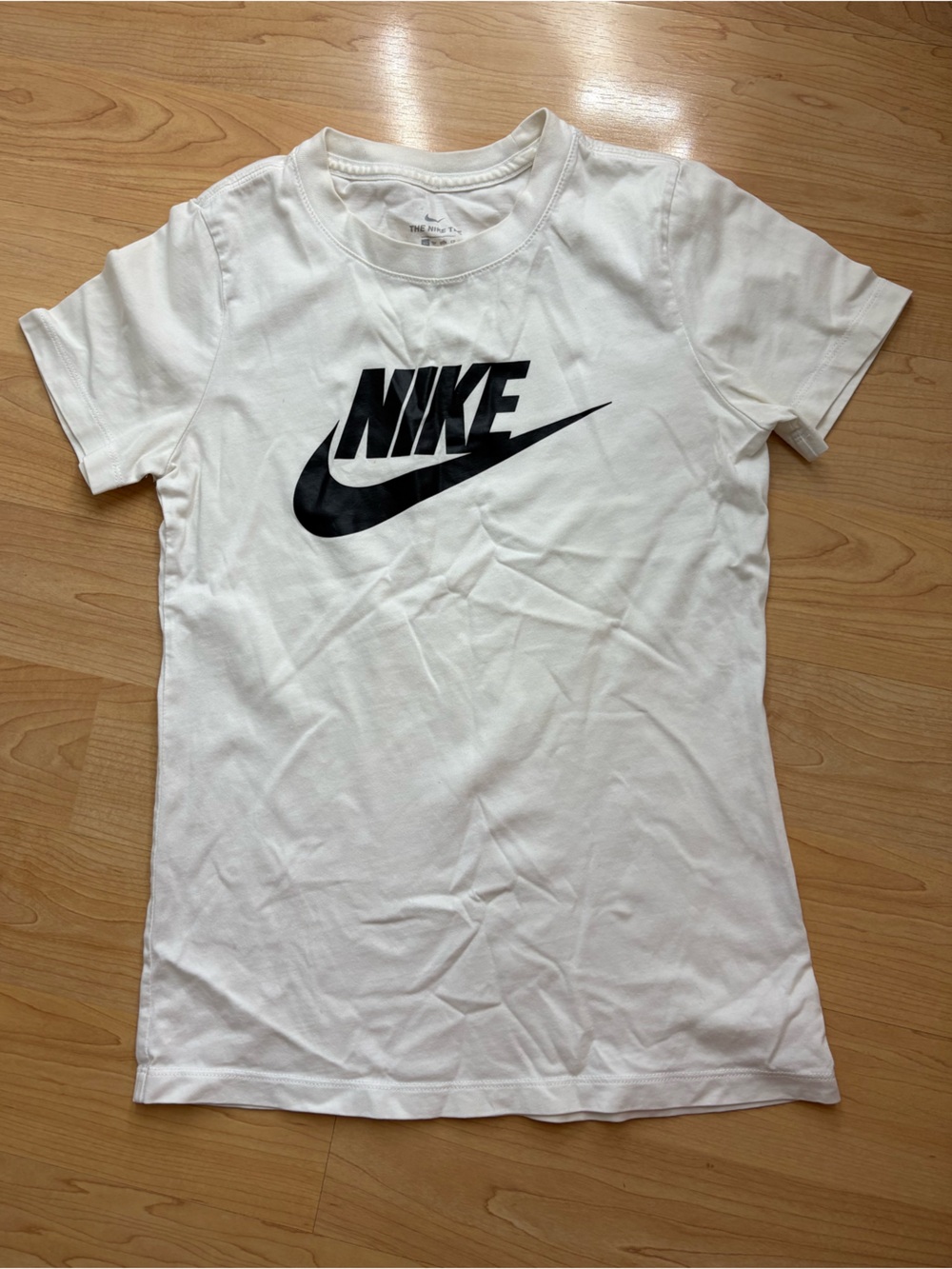 Nike White T-Shirt with Black Logo and Swoosh